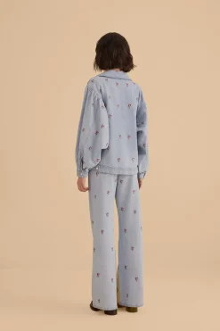 FARM Rio Rose Embroidered Denim Pants Best