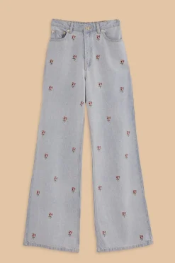 FARM Rio Rose Embroidered Denim Pants Best