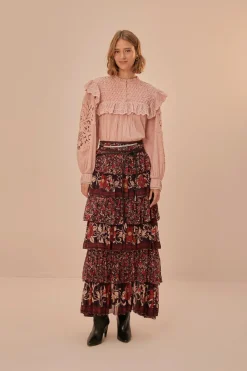 FARM Rio Rose Honeycomb Blouse New