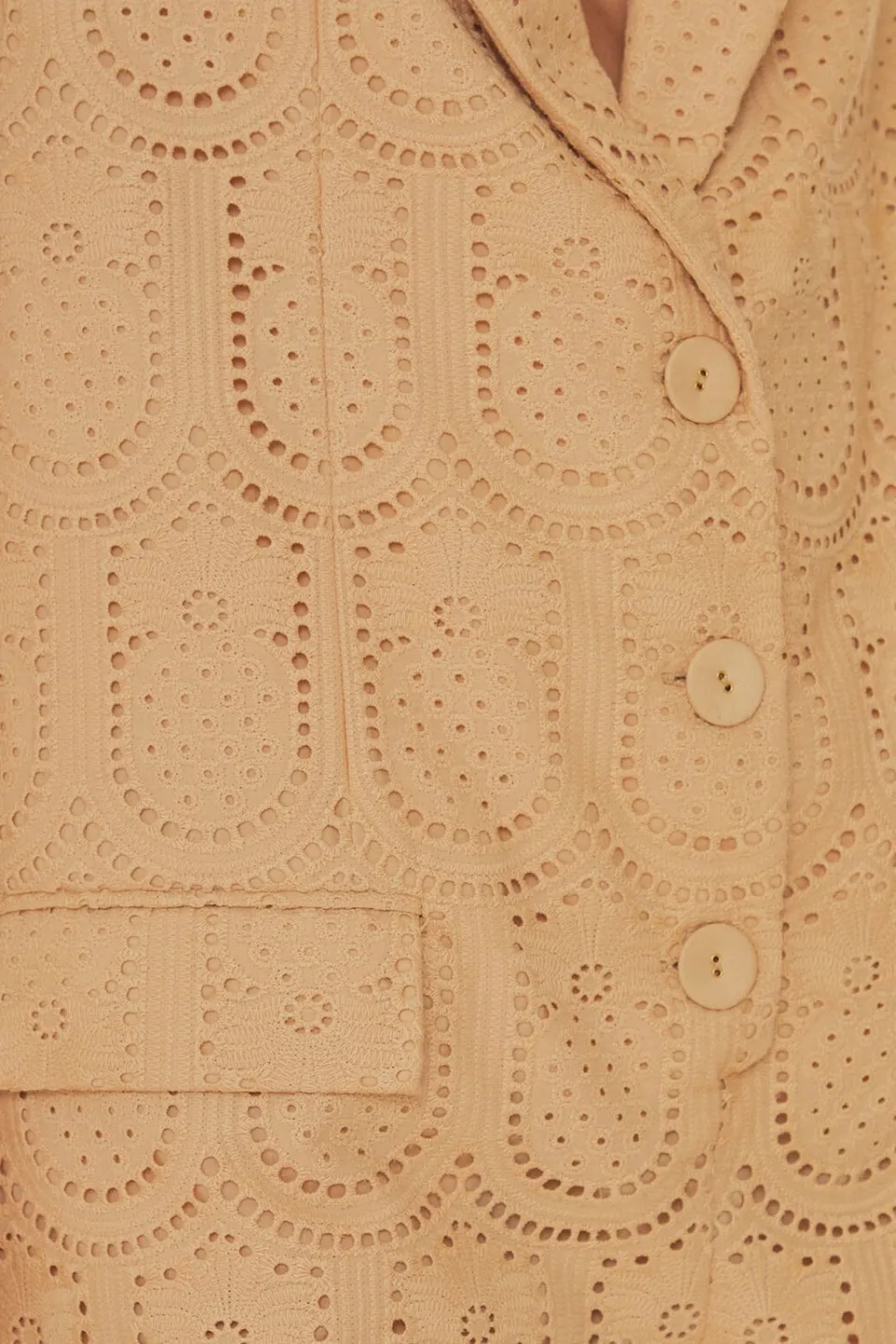 FARM Rio Sand Cotton Eyelet Tailored Romper Discount