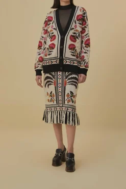 FARM Rio Sand Palms Paradise Knit Cardigan Hot