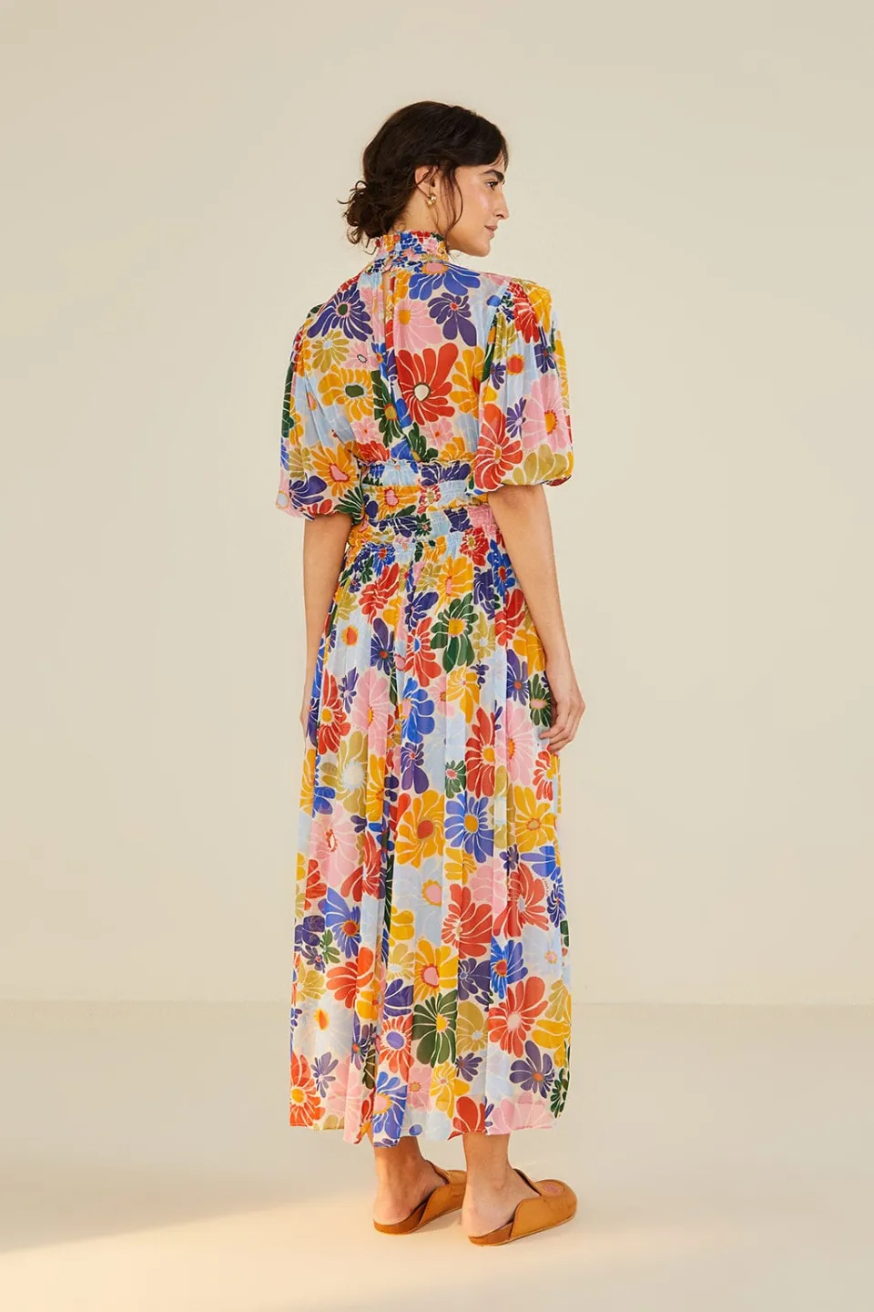 FARM Rio Sand Sunny Daisies Maxi Dress Hot
