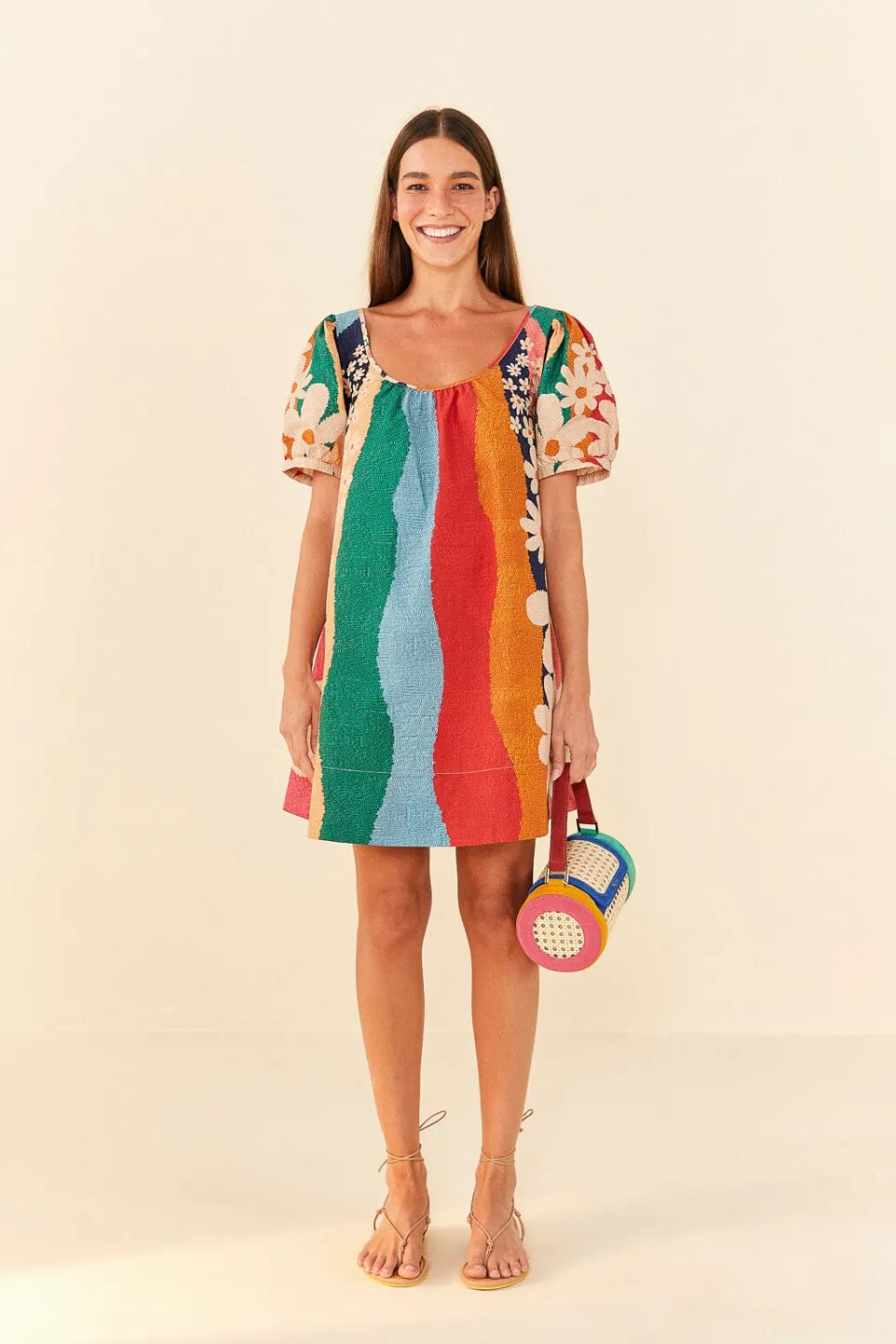 FARM Rio Super Fun Daisy Organic Cotton Mini Dress Clearance