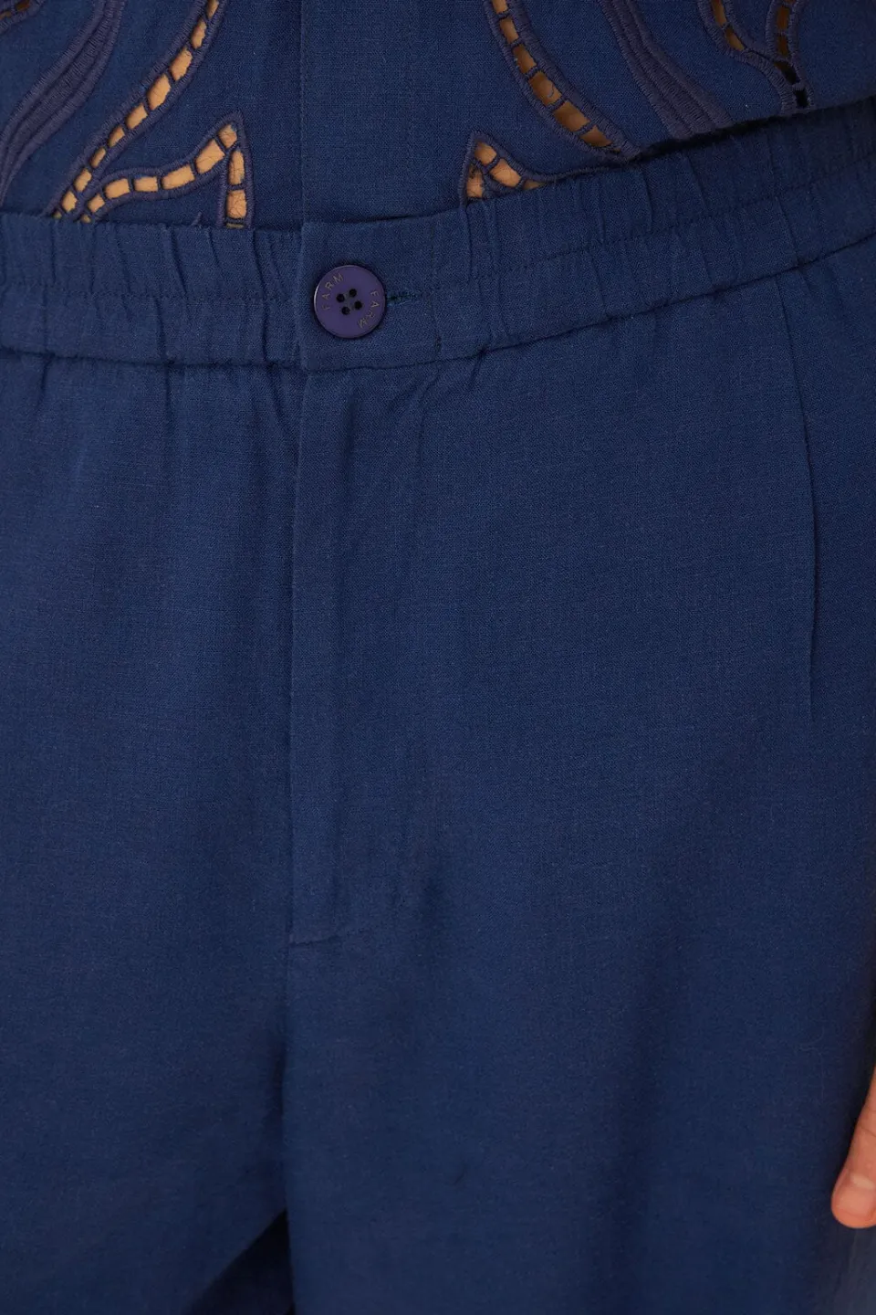 FARM Rio Surrealist Richelieu Embroidered Euroflax™ Premium Linen Pants Best