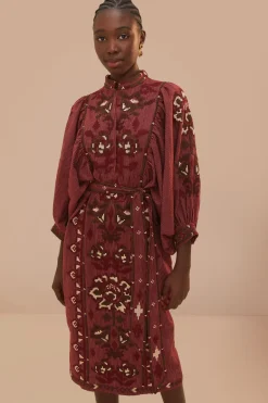 FARM Rio Toucans Scarf Cross Stitch Embroidered Midi Dress Sale