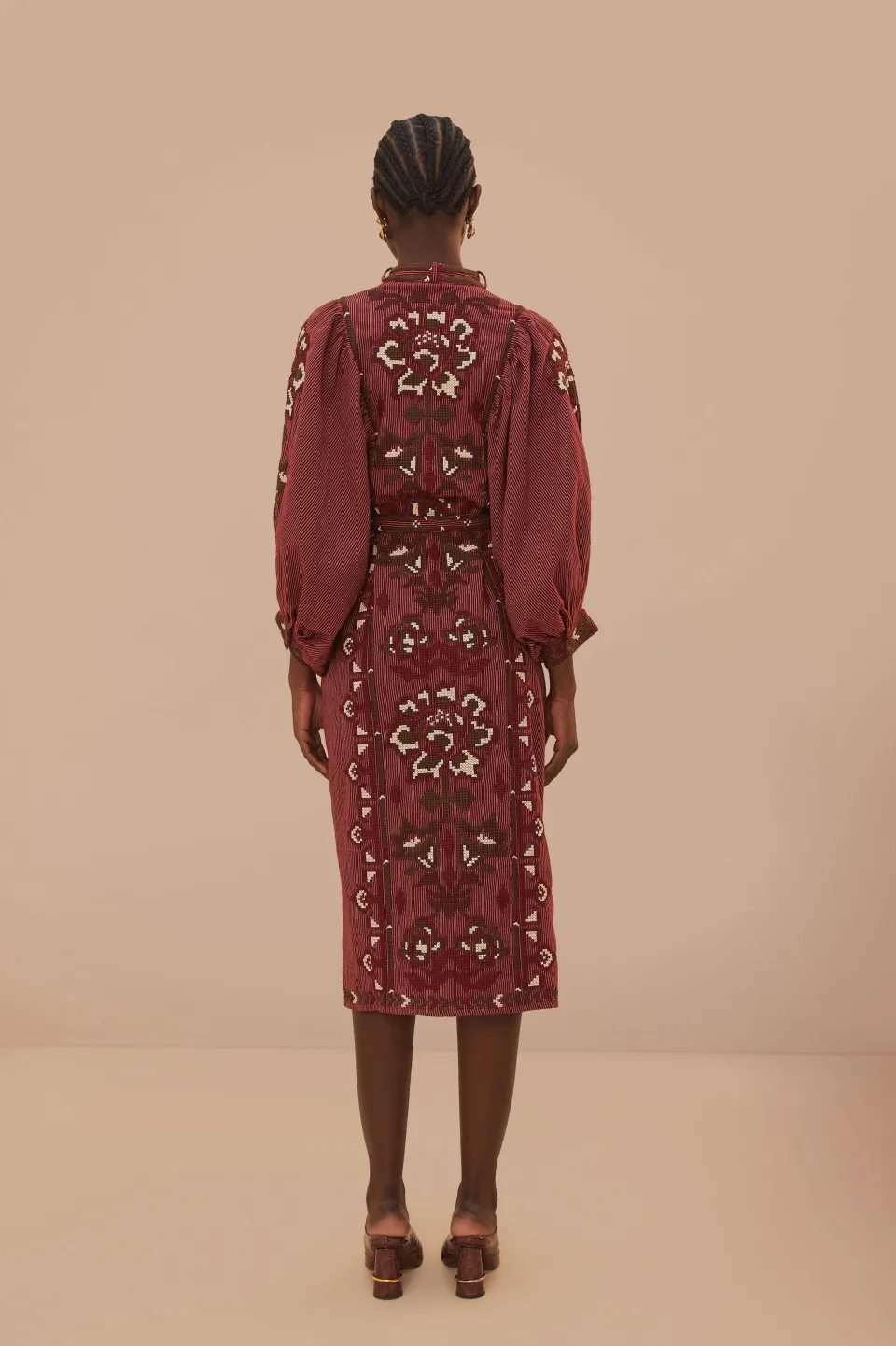 FARM Rio Toucans Scarf Cross Stitch Embroidered Midi Dress Sale