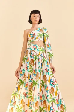 FARM Rio Tropical Paradise One Shoulder Midi Dress Outlet