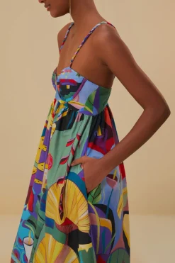 FARM Rio Tropical Scenario Sleeveless Maxi Dress Discount