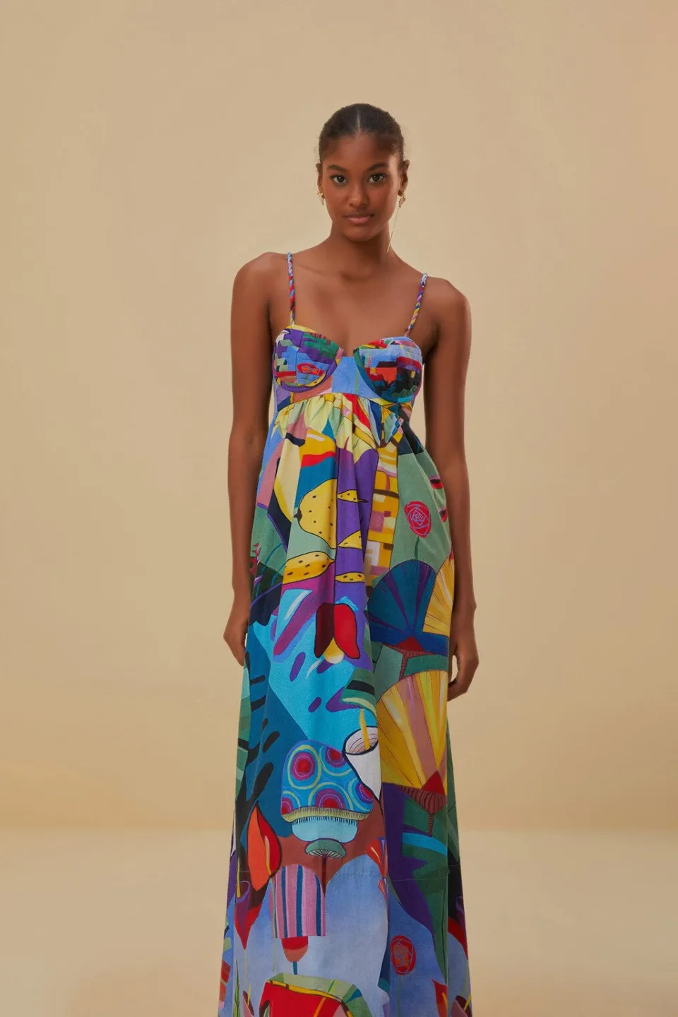 FARM Rio Tropical Scenario Sleeveless Maxi Dress Discount