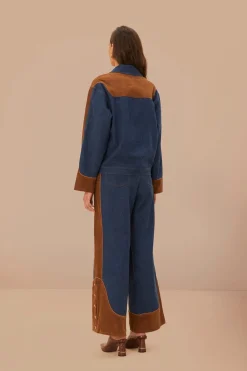 FARM Rio Western Denim Wide Pants Low Waisted Outlet