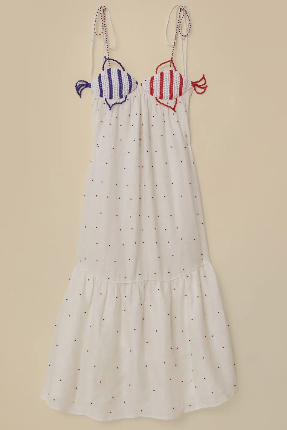 FARM Rio White Beaded Fishes Sleeveless Maxi Dress Hot