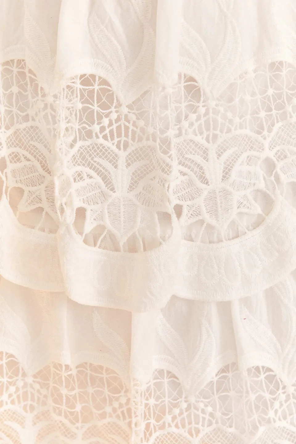 FARM Rio White Lace Midi Skirt New