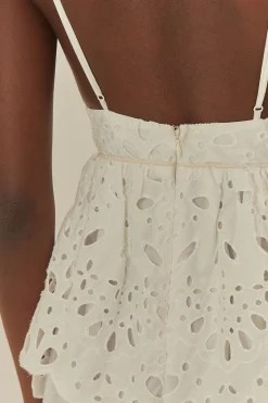 FARM Rio White Laise Sleeveless Maxi Dress Sale