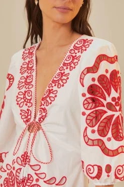 FARM Rio White Richelieu V Neck Maxi Dress Online