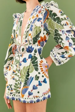 FARM Rio White Summer Garden Romper Hot