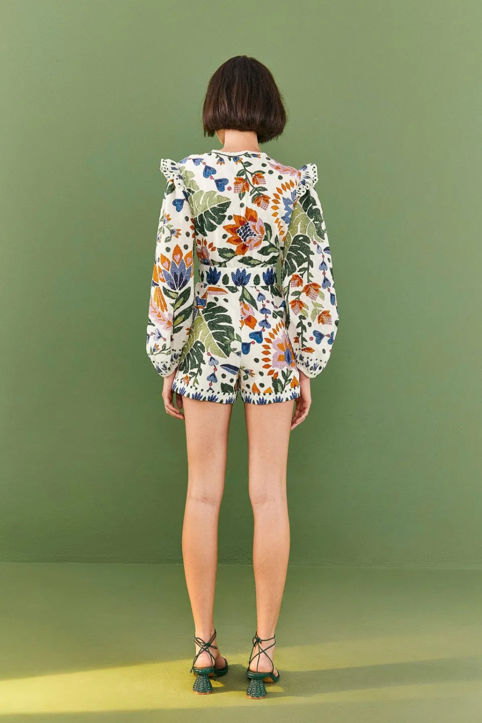 FARM Rio White Summer Garden Romper Hot