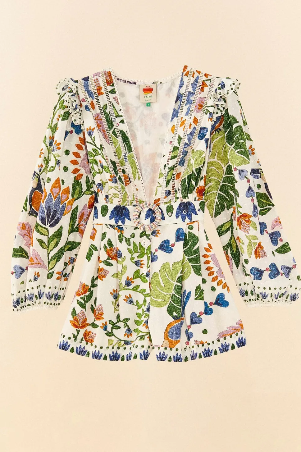FARM Rio White Summer Garden Romper Hot