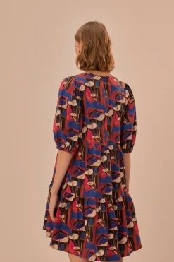 FARM Rio Wild Mushrooms Black Puff Sleeve Mini Dress Best
