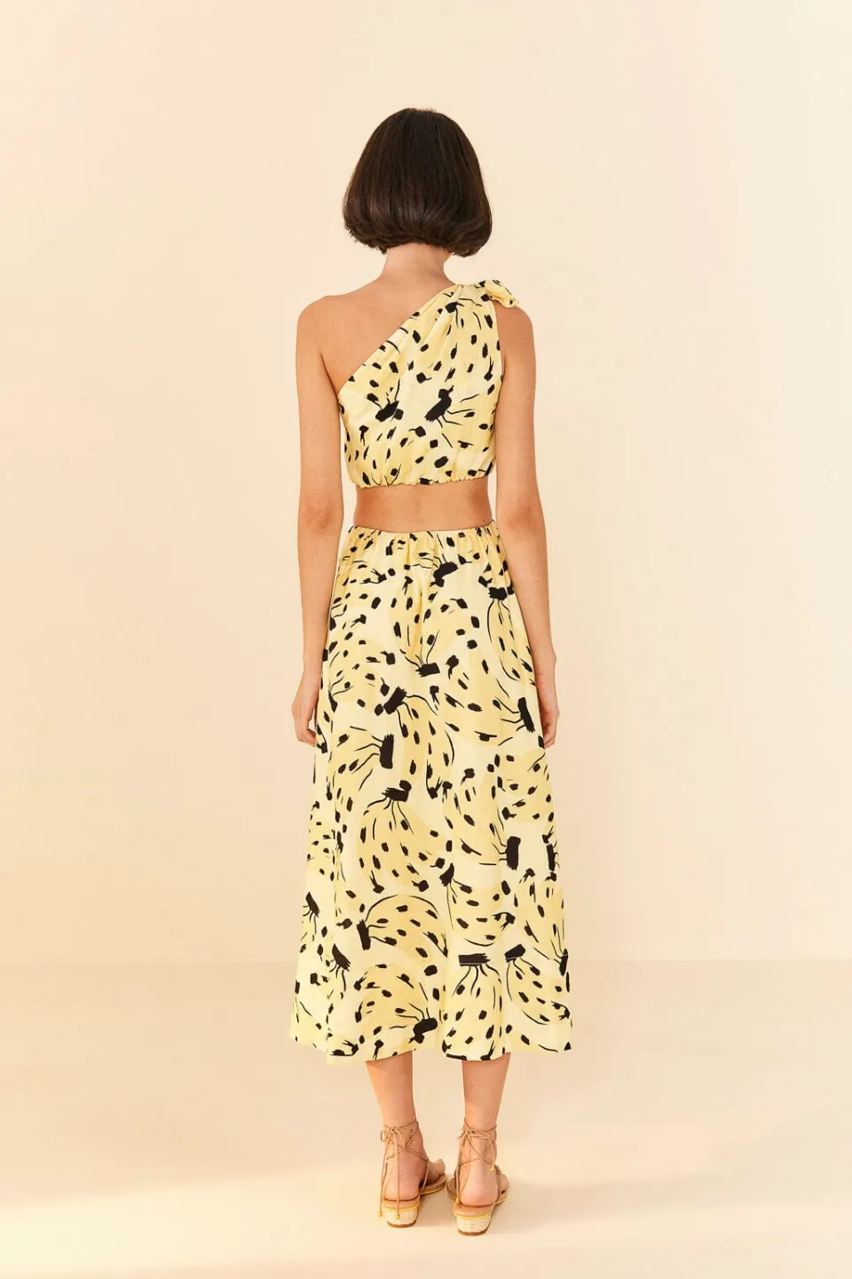 FARM Rio Yellow Bossa Banana Knot Midi Dress Best