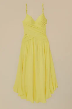 FARM Rio Yellow Cross Over Maxi Dress