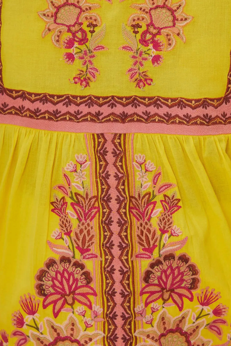 FARM Rio Yellow Garden Tapestry Embroidered Blouse Outlet