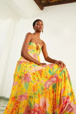 FARM Rio Yellow Macaw Bloom Maxi Dress Best