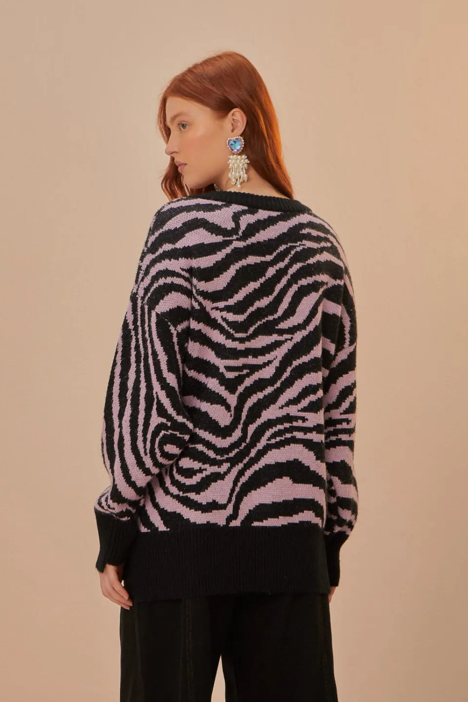 FARM Rio Zebra Skin Knit Sweater